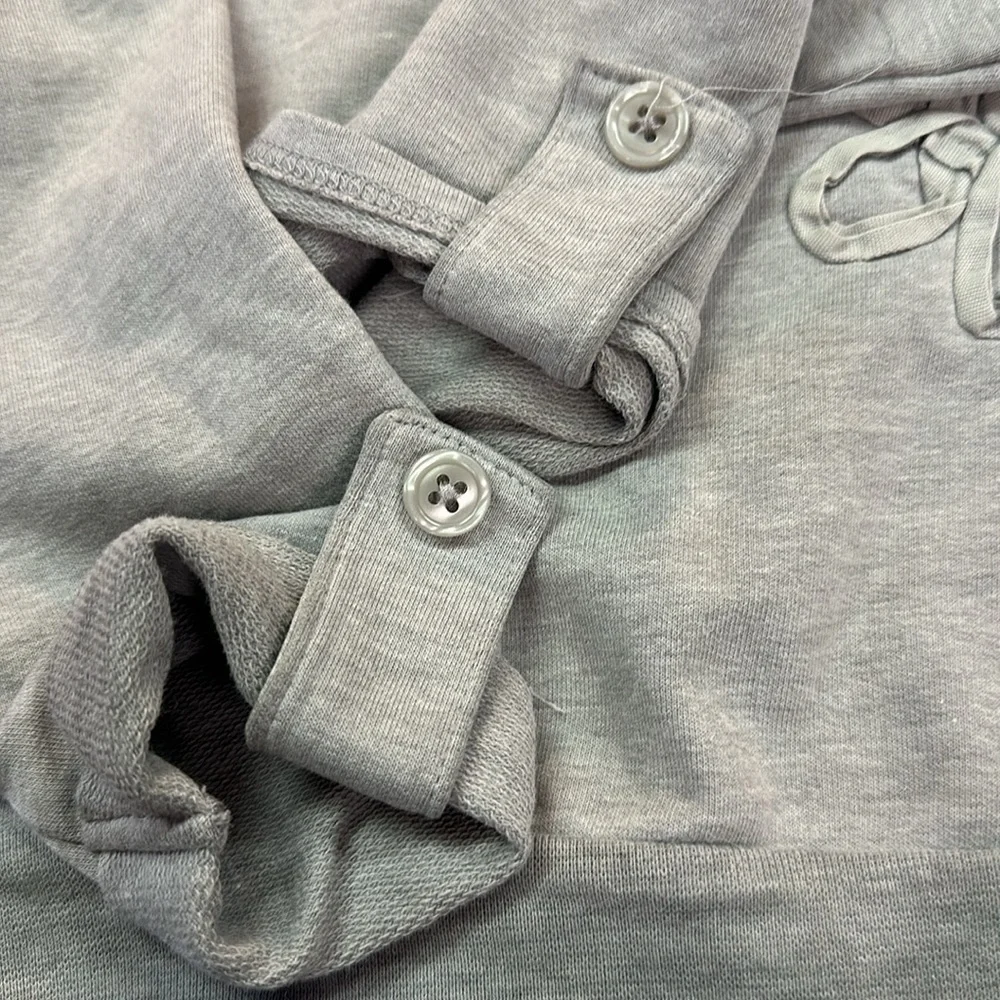 Old Navy Light Grey Girls Sweatshirt Dress Floral Patch Long sleeved  5T